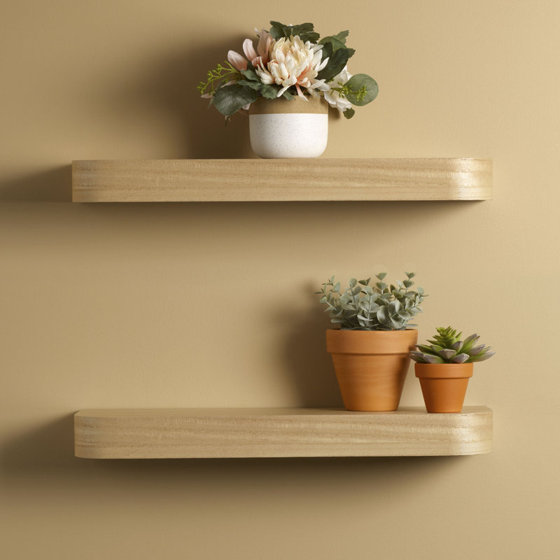 Melannco Modern Chunky Floating Wall Shelves for Bedroom Living Room Nursery Office Set of 2 20 inch